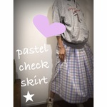 pastel check skirt