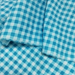 〘50×50〙Wガーゼ  チェック  濃い水色