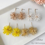 トゲトゲ 花火 大ぶり ピアス/イヤリング 金属アレルギー対応　フラワー