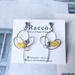 flower motif pierce(イエロー)ステンレスピアス ノンホールピアス変更可