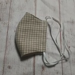 大人用 マスク（薄茶チェック）