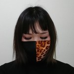 ヒョウ柄&黒布マスク