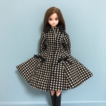 ジェニーちゃん千鳥格子コーデュロイコート