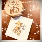 値下げSALE!!  猫はんこ♡ 夜ねこ