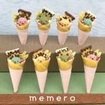 【片耳用】ハリネズミのアイスクレープピアス/イヤリング
