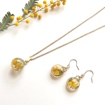 minneのハッピーバッグ　ミモザ ネックレス ピアス＊イヤリング ノンホールピアス  