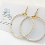 シンプル編みの大人可愛いringピアス 【ホワイト】