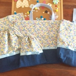  New‼︎入園入学５点セット リバティ柄 青系