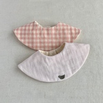 360°まんまるスタイ　2枚セット(コットンと、6重ガーゼ小鳥刺繍)