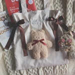 くまさん 巾着リボントートバッグ 