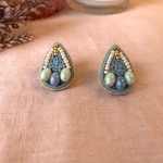 ビーズ刺繍＊しずくぷっくりチェコビーズピアス