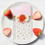 いちごと小花のスマホケース iPhoneケース 全機種対応 押し花 Android Xperia