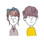 カップル　似顔絵　イラスト　オーダー　ふわふわ