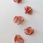 new!【4pcs salmonpink color】フラワースモールパーツ