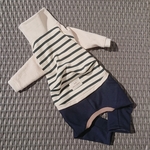 イタグレ服＊既製品  ML  size  ボーダーロンパース