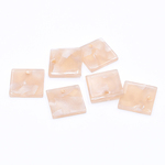 A573  30個  アクリルパーツ プレート 正方形 1穴 15×15mm ベージュ  3X【10ヶ】