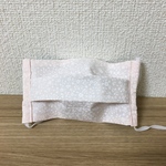 『淡いピンクの花柄＆お花柄』の大人用ハンドメイドマスク