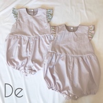 ロンパース　whitegray