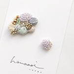 月シリーズ４月　“April” 刺繍ピアス/イヤリング　受注制作