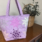 【送料無料】パッチワークバック☆ラベンダー色の春待ちバック