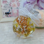 春♡ミモザ ハーバリウム♡ メッセージ名入れ可能♡プレゼントギフトにも♡丸ボトル中サイズ