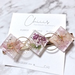 no.10：SQUARE3《ヘアクリップ》 / ドライフラワー レジン  ヘアクリップ  Chiiis