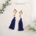 《再販♡》秋色♡タッセルとパールのイヤリング＊＊blue