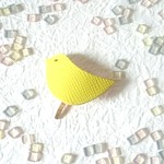 レザーの鳥ポニーフック（イエロー）