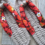布ぞうり：グレージュ25cm/chery&straw berry