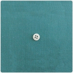 三角巾布付　カラーリネンエプロン カフェ風 linen apron(クリームターコイズ)