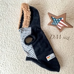 値下げ✨犬服！小型犬DMサイズ 黒あったかフリースパーカー (胴長)2,300円→2000円(首回り28cm→32cmに直しました‼️)