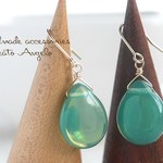 +angelo+K14GF チェコ 洋梨ドロップのピアス(p-035)ミルキーペリドットセルシアン    