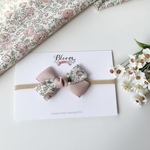 【リバティ】 (ピンクベージュ×フェリシテ.あずきミルク) Bloom ribbon キッズ ベビー ヘアバンド