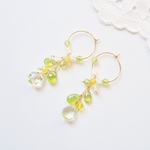 ✿特集掲載✿イエローグリーン天然石ピアス(14KGF)