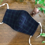 ⑤ハンドメイド☆立体マスク☆チェック（ブラックウォッチ）柄