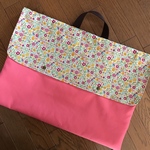 ラスト＊インコと小花＊防災頭巾カバー　背もたれタイプ
