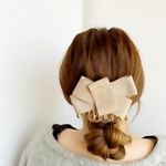 ribbon×fringe barrette