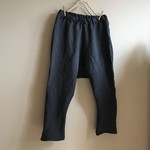 ヴィンテージ加工リネンで作ったサルエルパンツ