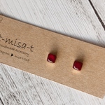 ぷっくりつやつや❤︎小粒スクエアピアス