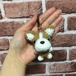 コーギー犬の編みぐるみキーホルダー