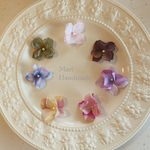 azu01171様専用　紫陽花花びらのピアスキャッチ