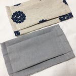 2枚セット＊北欧とグレーのコットンリネンプリーツマスク