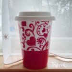 【送料込み】赤いハートのタンブラー