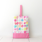 28×20.5＊butterfly×pink＊シューズバッグ＊上履き入れ
