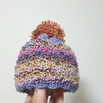 小さなベビーのカラフルニット帽②　38ｃｍ