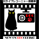 ★チャリティー★ ◆ドライブレコーニャー搭載車◆前後録画中ステッカー(猫)*C22