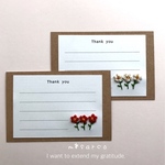 ⭐️再販1⭐️お花ミニ刺繍サンキューカード（封筒付・2枚入）ありがとう・感謝・プチギフト・花束・お礼