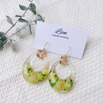green flower オーバル ピアス/イヤリング 