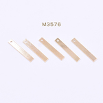 M3576  60個  メタルパーツ プレート 長方形 4×25mm 1穴 ゴールド  3x【20ヶ】