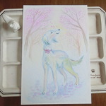 手描きポストカード　犬　サルーキ